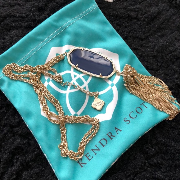 NWOT Kendra Scott Rayne necklace in Navy Cat Eye - Picture 2 of 2